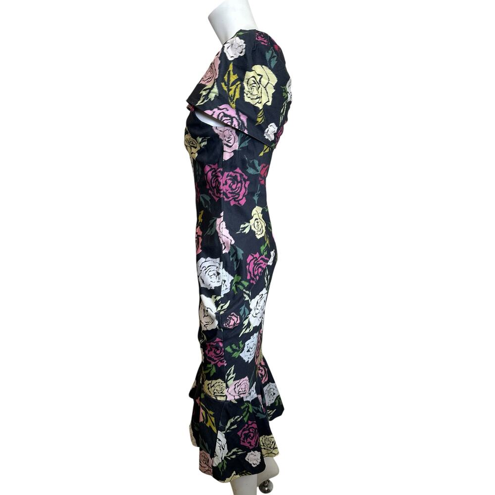 Janie Bryant x Unique Vintage Rose Print Off Shoulder Wiggle Dress Large NWT - Picture 6 of 13